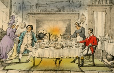 乔洛克斯·亨特先生早餐：一个可怕的惊喜，1838年 作者 亨利·托马斯·阿尔肯