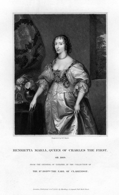 亨利埃塔·玛丽亚皇后（Queen Henrietta Maria），查理一世女王妃，1833年 作者 亨利·托马斯·赖尔
