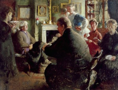 在家里驾驶，109 Cheyne Walk（平安夜）c.1929-30 作者 Henry Tonks