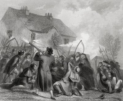 1848年，爱尔兰蒂珀雷里郡Ballingarry的史密斯奥布莱恩的人民在托马斯·赖特的“爱尔兰历史”中攻击警察，发表于1985年 作者 亨利·沃伦