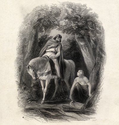 King Cormac（d.1138）和FairEithne，由J.Rogers雕刻，来自T.Wright的“爱尔兰历史”，1855年 作者 亨利·沃伦