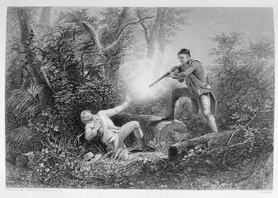 1778年在怀俄明州的Fratricide，来自“美国的历史”，Vol。我，由查尔斯·麦凯（Charles Mackay），詹姆斯·查尔斯军队（James Charles Armytage）刻（1820-97） 作者 亨利·沃伦