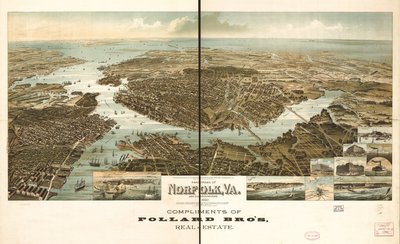 诺福克及周边地区全景，1892 年。 作者 亨利·威尔格