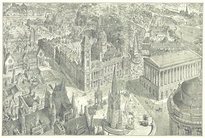 1886 年伯明翰鸟瞰图。 作者 亨利威廉布鲁尔