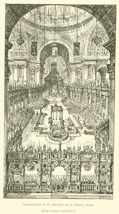 圣依纳爵在罗马圣彼得教堂的加冕仪式（雕版画 作者 亨利威廉布鲁尔