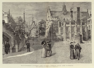 风景如画的伦敦，中殿和花园 作者 Henry William Brewer