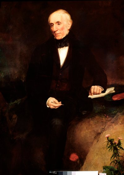 威廉·华兹华斯 (1770-1850) 的肖像 亨利·威廉·皮克斯吉尔 (1782-1875) 的英国诗人绘画 19 世纪 伦敦，国家肖像画廊 作者 亨利·威廉·皮克斯吉尔