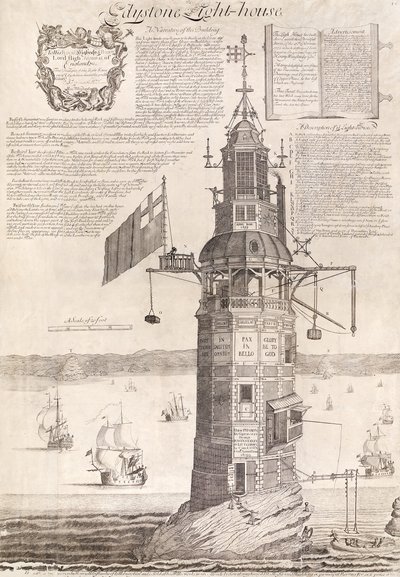 Edystone灯塔，酒吧。约1762年 作者 亨利·温斯坦利