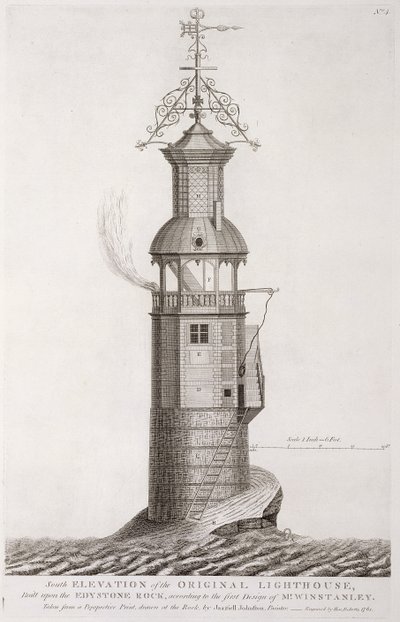 埃德斯通灯塔由Henry Roberts（1761年，1761年）刻 作者 亨利·温斯坦利