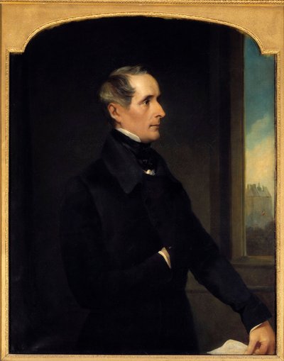 阿尔方斯·德·拉马丁 (1790-1869) 诗人和政治家的肖像 亨利·菲利普斯 (1820-1868) 绘画 1848 年 1,17x0,9 m 巴黎, 作者 亨利·温德姆·菲利普斯