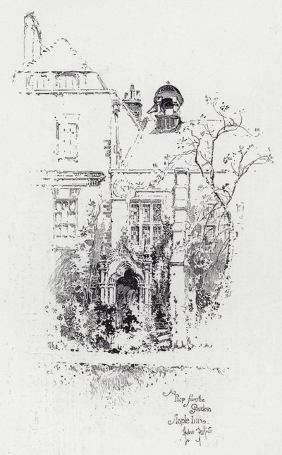 A Peep from the Garden, Staple Inn (雕刻) 作者 赫伯特（后）雷尔顿
