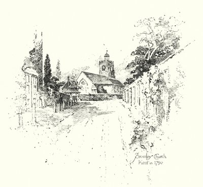Bromley Chruch，肯特，1790 年（石版画） 作者 赫伯特（后）雷尔顿