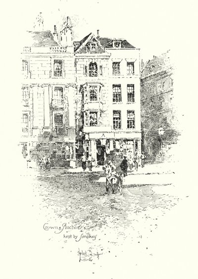 Crown and Anchor，Thomas Simpkin 保管，The Strand，伦敦（石版画） 作者 赫伯特（后）雷尔顿