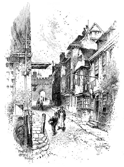 亨利八世的门户，温莎城堡，c1888。 作者 赫伯特·亚瑟