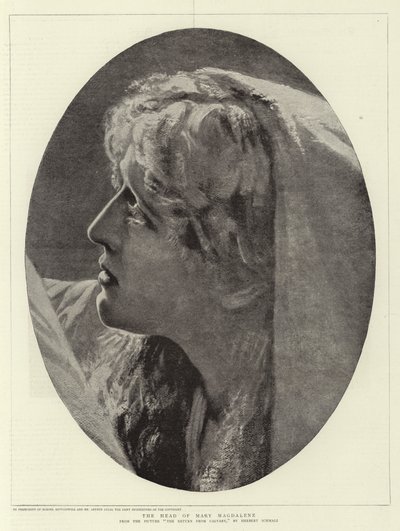 玛丽抹大拉的头 作者 Herbert Gustave Schmalz
