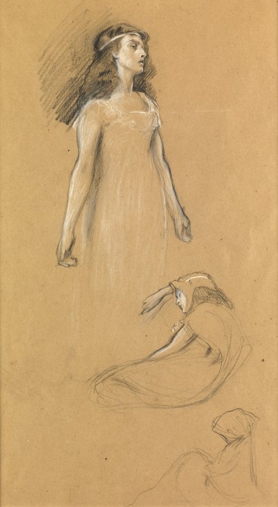 研究“ Tristram and Yseult”，约1901年 作者 赫伯特·詹姆斯·德雷珀