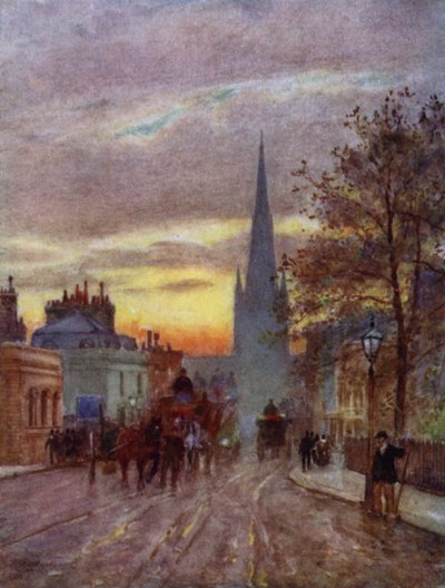 Grosvenor Road, Pimlico (colour litho) 作者 赫伯特·孟席斯（后）马歇尔
