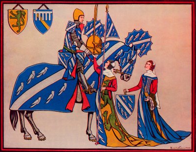 杰弗里·勒特雷尔爵士（Geoffrey Luttrell）爵士，他的妻子和and妇，c1340，1926年 作者 Herbert Norris
