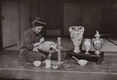 A Pottery Painter (b/w photo) 作者 赫伯特·庞廷