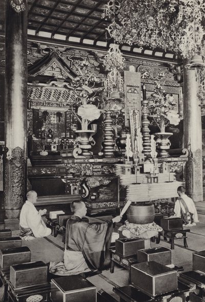 1920 年代的日本：大森、池上寺（佛教徒）（黑白照片） 作者 赫伯特·庞廷