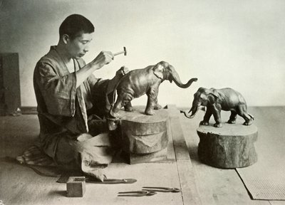 青铜雕刻家，1910年。 作者 赫伯特·庞廷