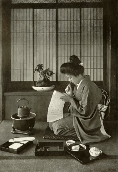 写一封信，1910年。 作者 赫伯特·庞廷
