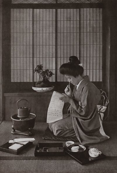 Writing a Letter (b/w photo) 作者 赫伯特·庞廷