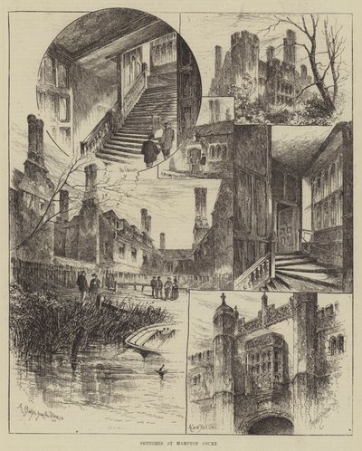 汉普顿宫的草图 作者 Herbert Railton