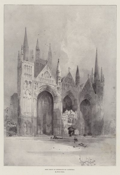 彼得伯勒大教堂西面 作者 Herbert Railton