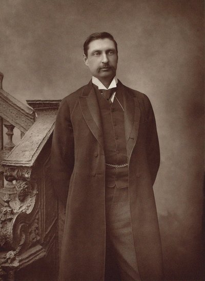 作家Henry Rider Haggard爵士的肖像，1856-1925。 作者 赫伯特·罗斯·巴罗德