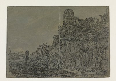 陡峭悬崖风景，小版 悬崖溪流风景：小版 作者 大力神塞格斯
