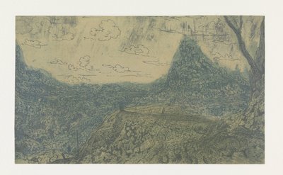 有山峰的山水，第一版
有山峰和分叉树的山景：第一版 作者 大力神塞格斯