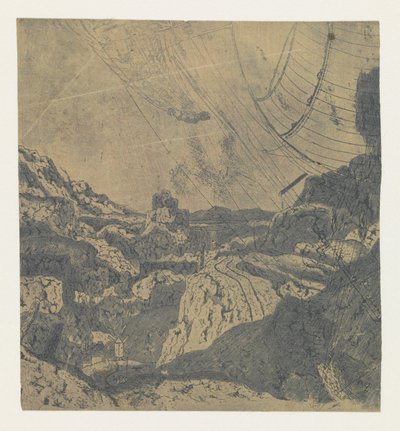 有峡谷的岩石景观，第一版
岩石景观与峡谷边的道路：第一版 作者 大力神塞格斯