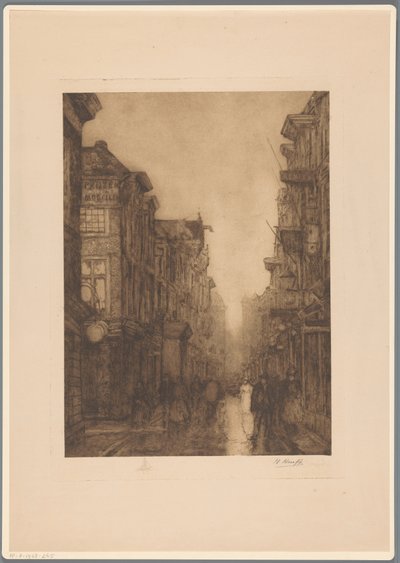 海牙的 Spuistraat 作者 Herman Heuff（艺术家签名）