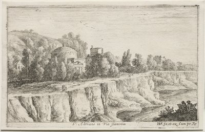罗马及其周围地区的多样化景观：1653年，在Via Flaminia的St. Adriano。 作者 赫尔曼·范·斯旺涅夫特