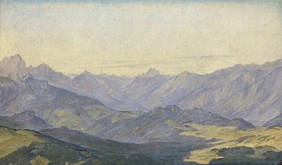 1829年Oberbayern的山谷（纸上油） 作者 赫尔曼·考夫曼