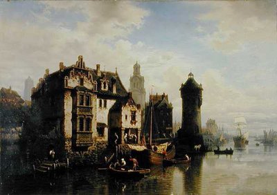 鹿特丹之景（板面油画 作者 赫尔曼·迈耶海姆