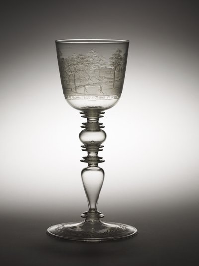 高脚杯，约1680年（玻璃）。 作者 赫尔曼·施温格（Hermann Schwinger）