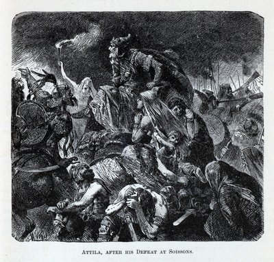 阿提拉（Attila）在Soissons战败后于1882年 作者 赫尔曼·沃格尔