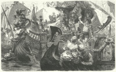 凯瑟琳·科纳罗（Catherine Cornaro）从威尼斯起航，成为塞浦路斯女王，1472年 作者 赫尔曼·沃格尔
