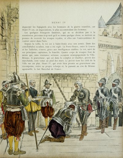 Cosse Brissac (Cosse-Brissac) (1562-1621 或 1626) 的查理二世在 1594 年 3 月 22 日进入巴黎之前被亨利四世 (1553-1610) 封为法国元帅。 城市的钥匙。 图 1907 作者 赫尔曼·沃格尔