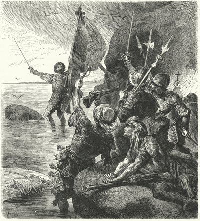Vasco Nunez de Balboa声称西班牙的太平洋，1513年 作者 赫尔曼·沃格尔
