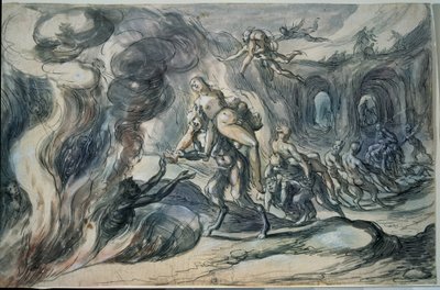 尤丽狄克在地狱。 赫尔曼·韦尔（Hermann Weyer，1596 年 - 约 1621 年）的绘画。 纸本水彩、水墨，20.9 x 32.2 厘米 作者 赫尔曼·韦尔