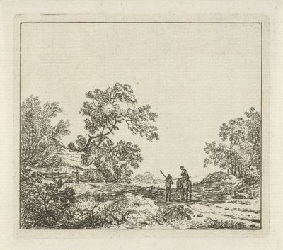 男子与骑马女子的风景画
六幅风景画（系列名称） 作者 赫曼努斯吊臂