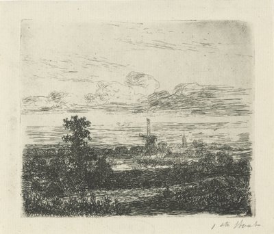 风车景观 作者 Hermanus Jan Hendrik van Rijkelijkhuysen
