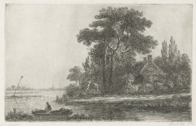 有航标的河流景观 作者 Hermanus Jan Hendrik van Rijkelijkhuysen