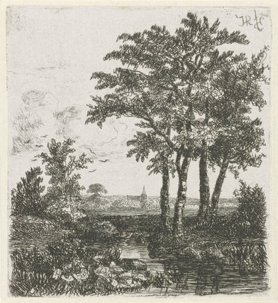 沟边的四棵树 作者 Hermanus Jan Hendrik van Rijkelijkhuysen