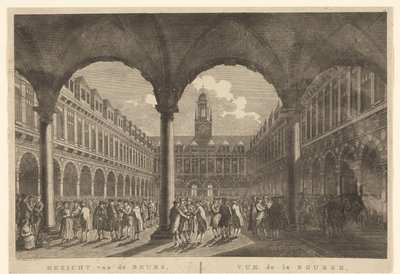 Beurs van Hendrick de Keyser 庭院景观 阿姆斯特丹证券交易所的正面 / Vue de la Bourse，阿姆斯特丹（物体上的标题） 作者 皮埃尔·富凯