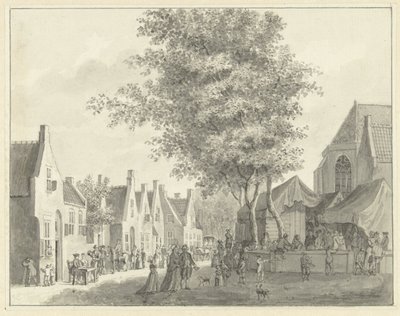 瓦尔肯堡村的集市 作者 Hermanus Petrus Schouten