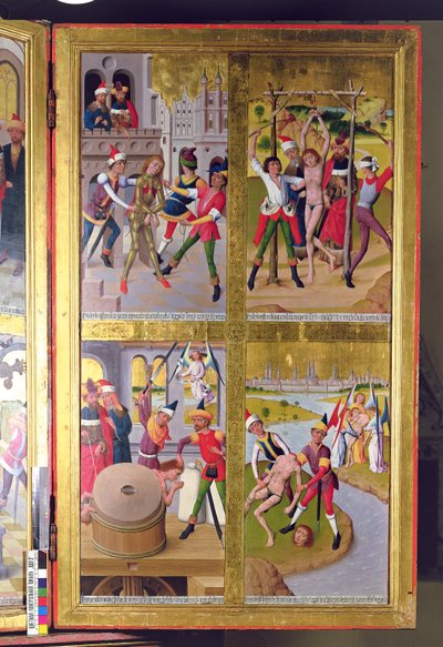 1481年圣尼古拉斯教堂前主祭坛右外翼内部的圣维克多生活场景（面板上的蛋彩画） 作者 赫尔曼·罗德